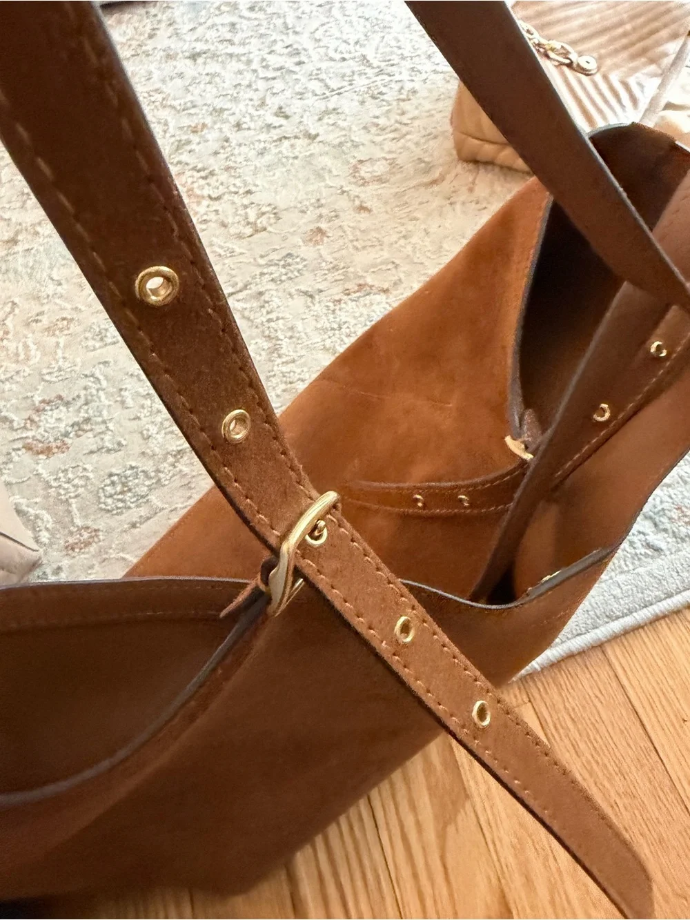 Coach Gramercy Warm Brown Suede Tote Bag - Picture 7 of 14